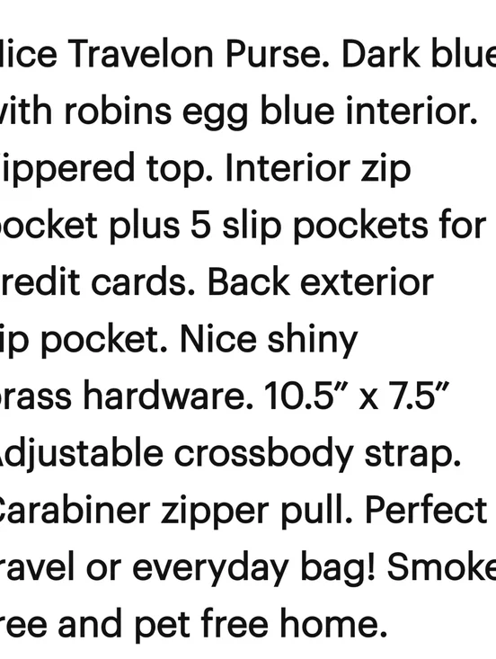 Travelon Crossbody Navy blue Gold Hardware - Picture 12 of 12
